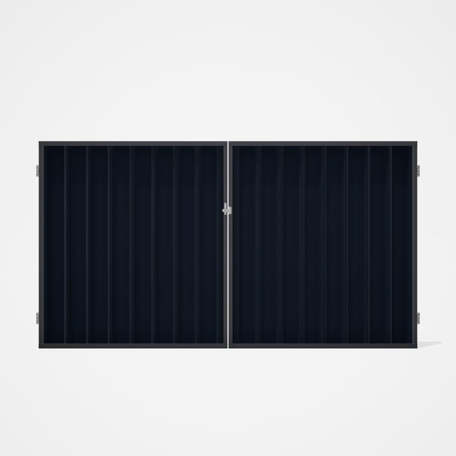 Good Neighbour® Superdek® Double Gate Standard .32 BMT 1.8m High Sheet: Dark Stone, Frame: Granite