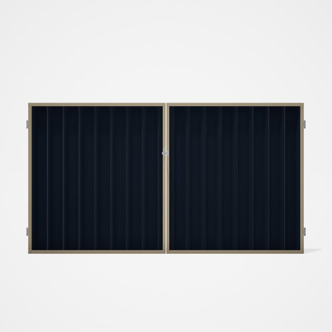 Good Neighbour® Superdek® Double Gate Standard .32 BMT 1.8m High Sheet: Dark Stone, Frame: Merino