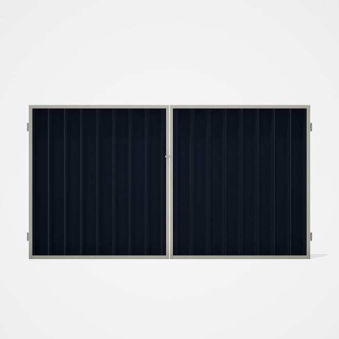 Good Neighbour® Superdek® Double Gate Standard .32 BMT 1.8m High Sheet: Dark Stone, Frame: Off White