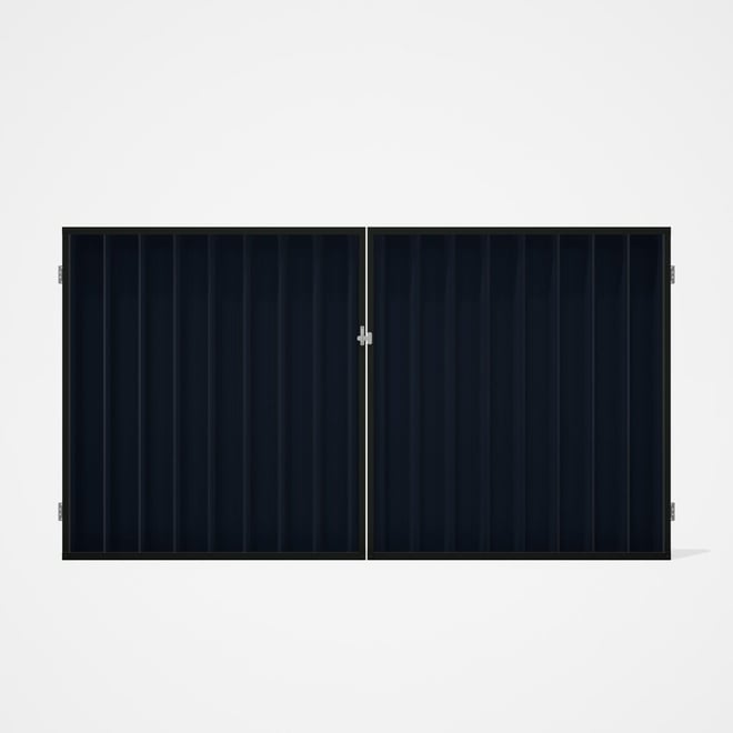 Good Neighbour® Superdek® Double Gate Standard .32 BMT 1.8m High Sheet: Dark Stone, Frame: Slate Gre