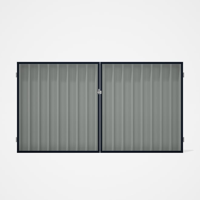 Good Neighbour® Superdek® Double Gate Standard .32 BMT 1.8m High Sheet: Gull Grey, Frame: Dark Stone
