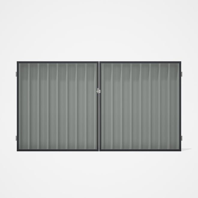 Good Neighbour® Superdek® Double Gate Standard .32 BMT 1.8m High Sheet: Gull Grey, Frame: Granite