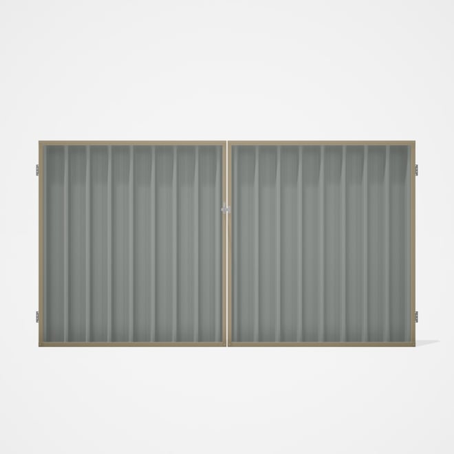 Good Neighbour® Superdek® Double Gate Standard .32 BMT 1.8m High Sheet: Gull Grey, Frame: Merino