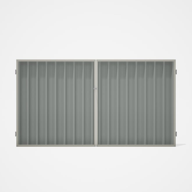 Good Neighbour® Superdek® Double Gate Standard .32 BMT 1.8m High Sheet: Gull Grey, Frame: Off White