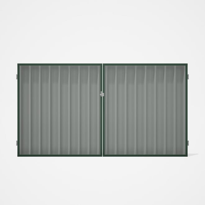 Good Neighbour® Superdek® Double Gate Standard .32 BMT 1.8m High Sheet: Gull Grey, Frame: Rivergum