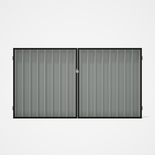 Good Neighbour® Superdek® Double Gate Standard .32 BMT 1.8m High Sheet: Gull Grey, Frame: Slate Grey