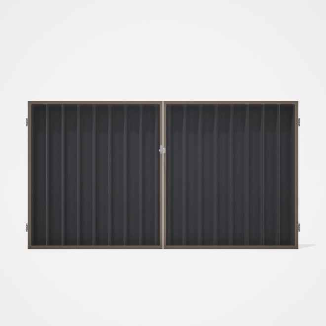Good Neighbour® Superdek® Double Gate Standard .32 BMT 1.8m High Sheet: Granite, Frame: Beige