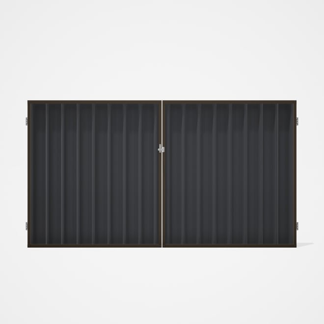 Good Neighbour® Superdek® Double Gate Standard .32 BMT 1.8m High Sheet: Granite, Frame: Banyan Brown