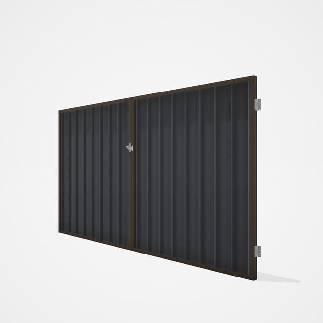 Good Neighbour® Superdek® Double Gate Standard .32 BMT 1.8m High Sheet: Granite, Frame: Banyan Brown