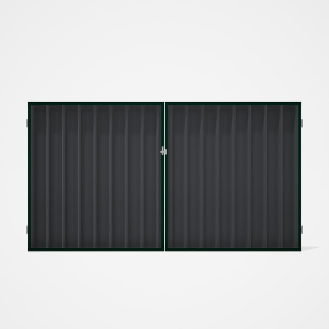 Good Neighbour® Superdek® Double Gate Standard .32 BMT 1.8m High Sheet: Granite, Frame: Caulfield Gr