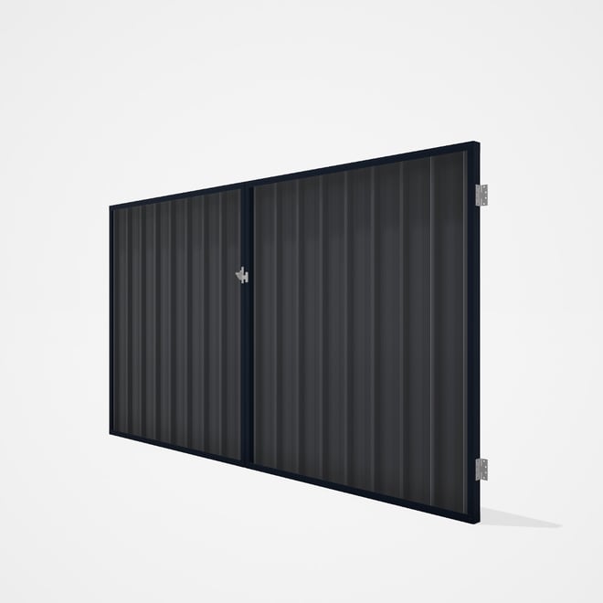 Good Neighbour® Superdek® Double Gate Standard .32 BMT 1.8m High Sheet: Granite, Frame: Dark Stone