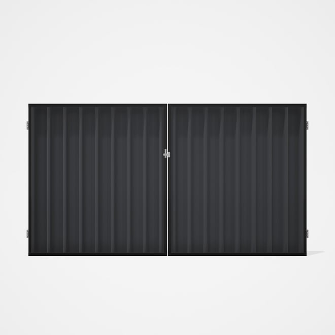 Good Neighbour® Superdek® Double Gate Standard .32 BMT 1.8m High Sheet: Granite, Frame: Ebony