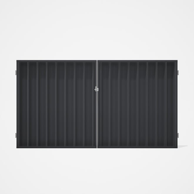 Good Neighbour® Superdek® Double Gate Standard .32 BMT 1.8m High Sheet: Granite, Frame: Granite
