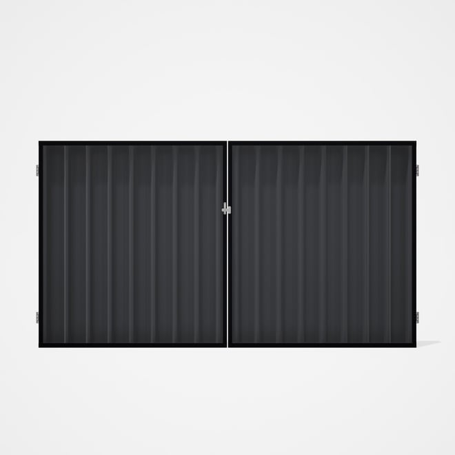 Good Neighbour® Superdek® Double Gate Standard .32 BMT 1.8m High Sheet: Granite, Frame: Gun Metal Gr