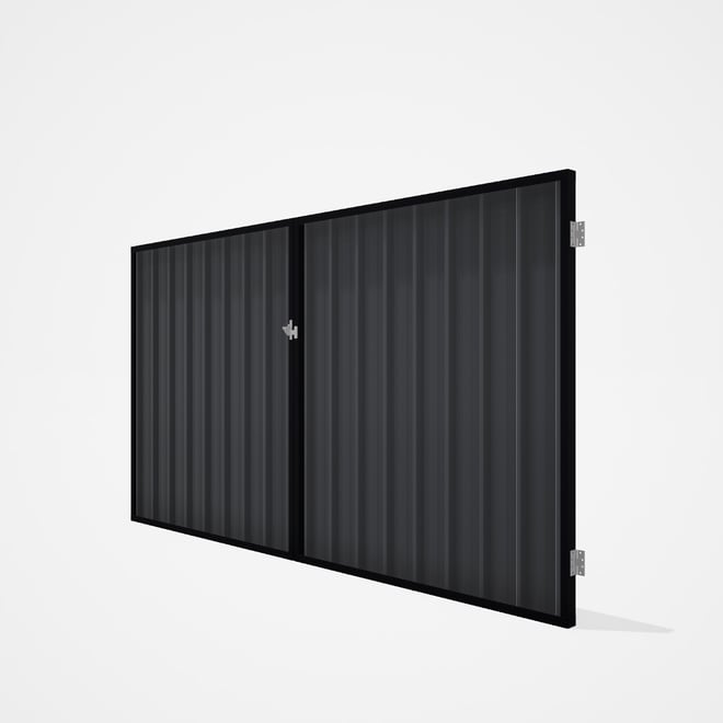 Good Neighbour® Superdek® Double Gate Standard .32 BMT 1.8m High Sheet: Granite, Frame: Gun Metal Gr