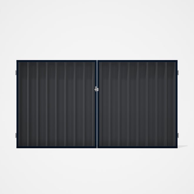 Good Neighbour® Superdek® Double Gate Standard .32 BMT 1.8m High Sheet: Granite, Frame: Mountain Blu