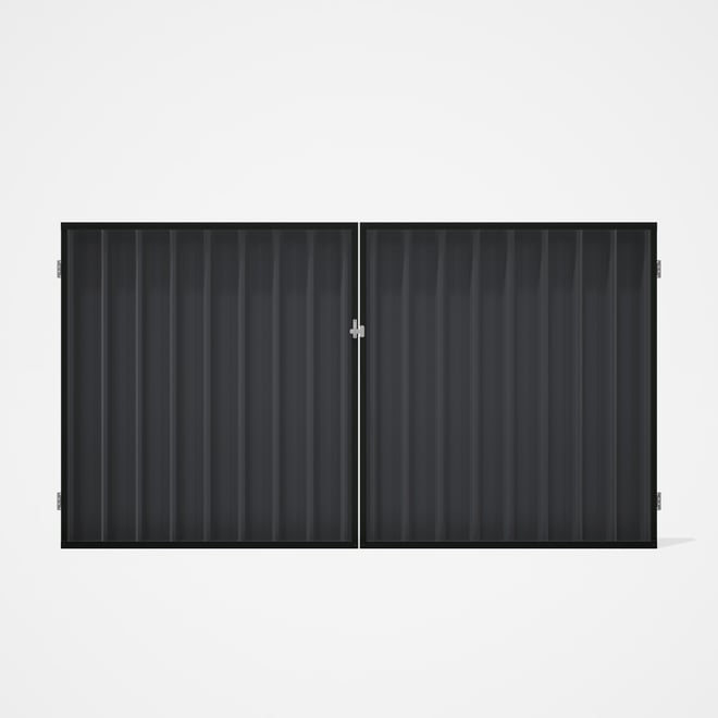 Good Neighbour® Superdek® Double Gate Standard .32 BMT 1.8m High Sheet: Granite, Frame: Slate Grey