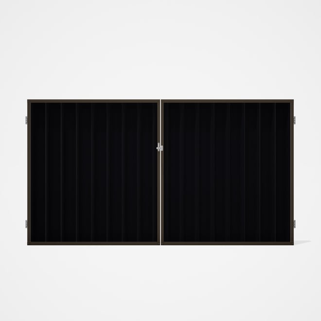 Good Neighbour® Superdek® Double Gate Standard .32 BMT 1.8m High Sheet: Gun Metal Grey, Frame: Banya