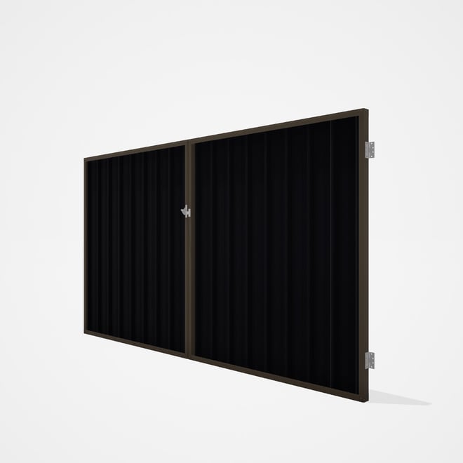 Good Neighbour® Superdek® Double Gate Standard .32 BMT 1.8m High Sheet: Gun Metal Grey, Frame: Banya