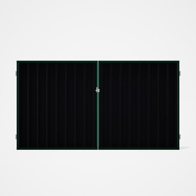 Good Neighbour® Superdek® Double Gate Standard .32 BMT 1.8m High Sheet: Gun Metal Grey, Frame: Caulf