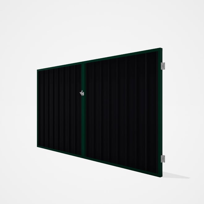 Good Neighbour® Superdek® Double Gate Standard .32 BMT 1.8m High Sheet: Gun Metal Grey, Frame: Caulf