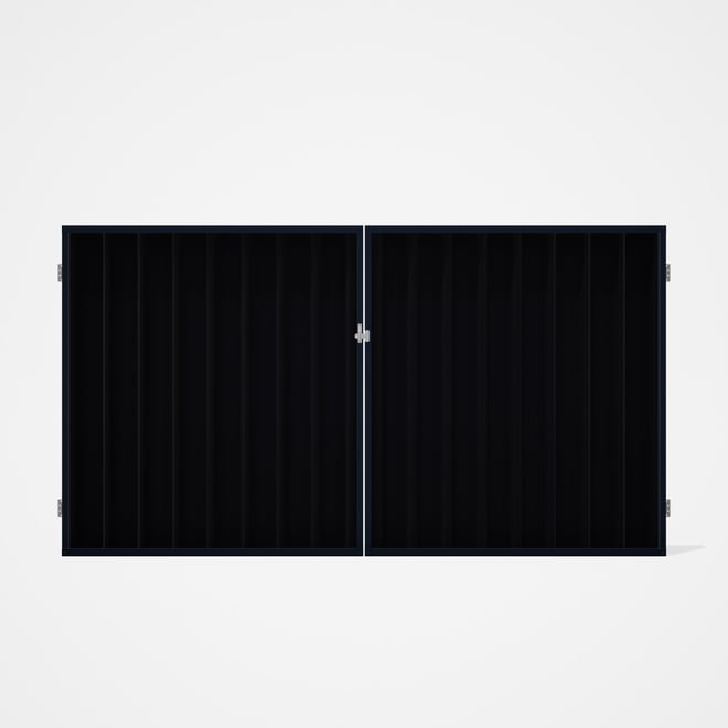 Good Neighbour® Superdek® Double Gate Standard .32 BMT 1.8m High Sheet: Gun Metal Grey, Frame: Dark 