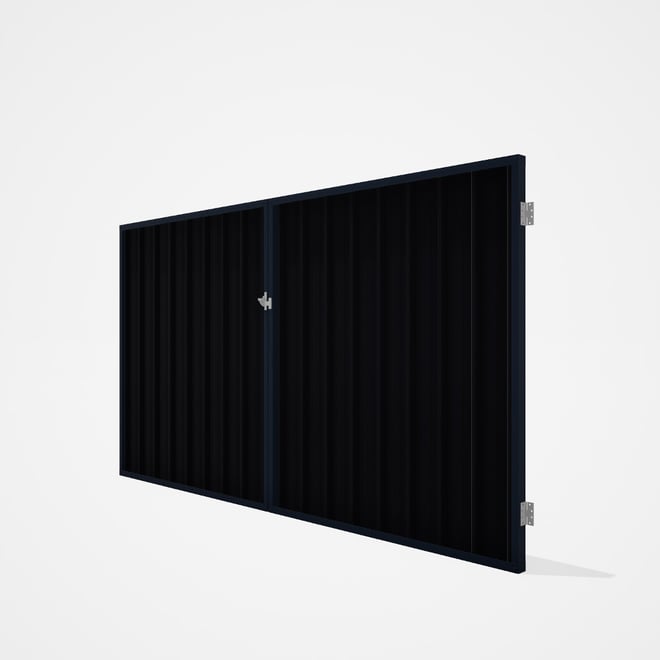 Good Neighbour® Superdek® Double Gate Standard .32 BMT 1.8m High Sheet: Gun Metal Grey, Frame: Dark 