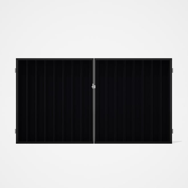 Good Neighbour® Superdek® Double Gate Standard .32 BMT 1.8m High Sheet: Gun Metal Grey, Frame: Ebony