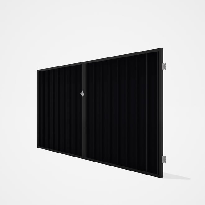 Good Neighbour® Superdek® Double Gate Standard .32 BMT 1.8m High Sheet: Gun Metal Grey, Frame: Ebony