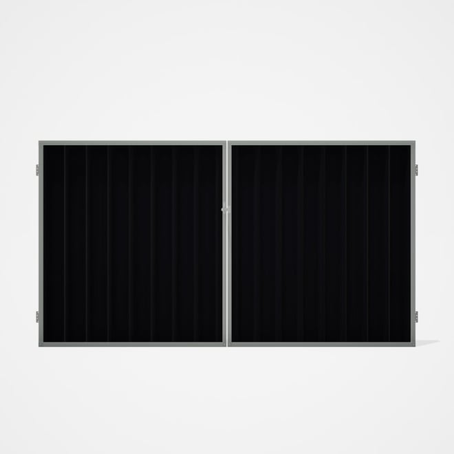Good Neighbour® Superdek® Double Gate Standard .32 BMT 1.8m High Sheet: Gun Metal Grey, Frame: Gull 