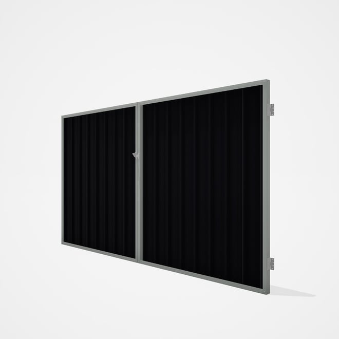 Good Neighbour® Superdek® Double Gate Standard .32 BMT 1.8m High Sheet: Gun Metal Grey, Frame: Gull 