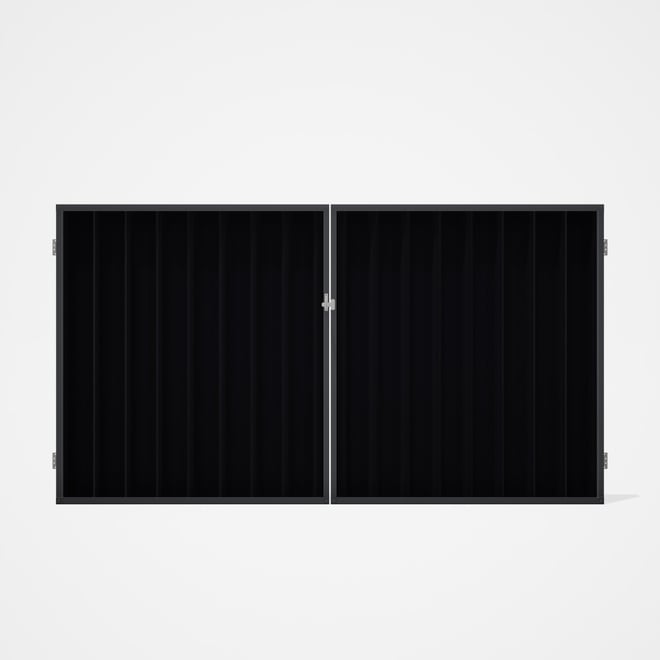 Good Neighbour® Superdek® Double Gate Standard .32 BMT 1.8m High Sheet: Gun Metal Grey, Frame: Grani