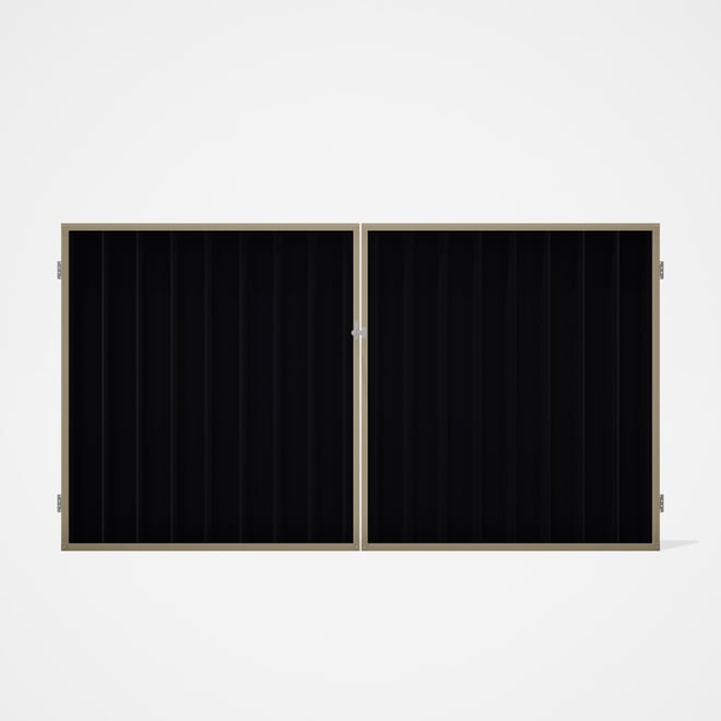 Good Neighbour® Superdek® Double Gate Standard .32 BMT 1.8m High Sheet: Gun Metal Grey, Frame: Merin