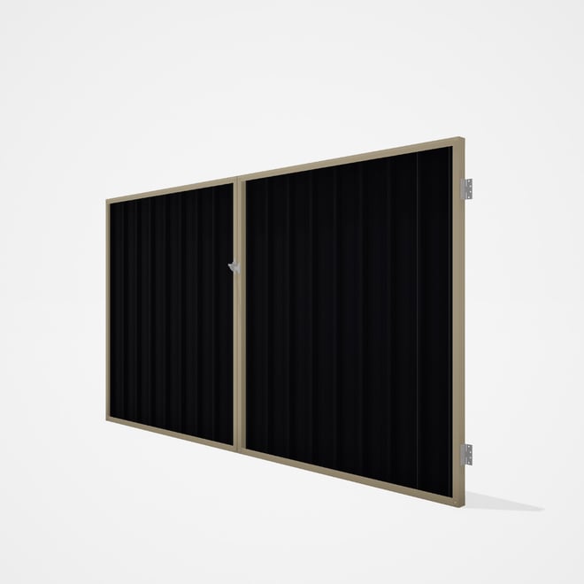 Good Neighbour® Superdek® Double Gate Standard .32 BMT 1.8m High Sheet: Gun Metal Grey, Frame: Merin