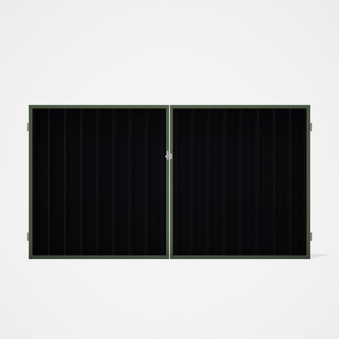 Good Neighbour® Superdek® Double Gate Standard .32 BMT 1.8m High Sheet: Gun Metal Grey, Frame: Mist 