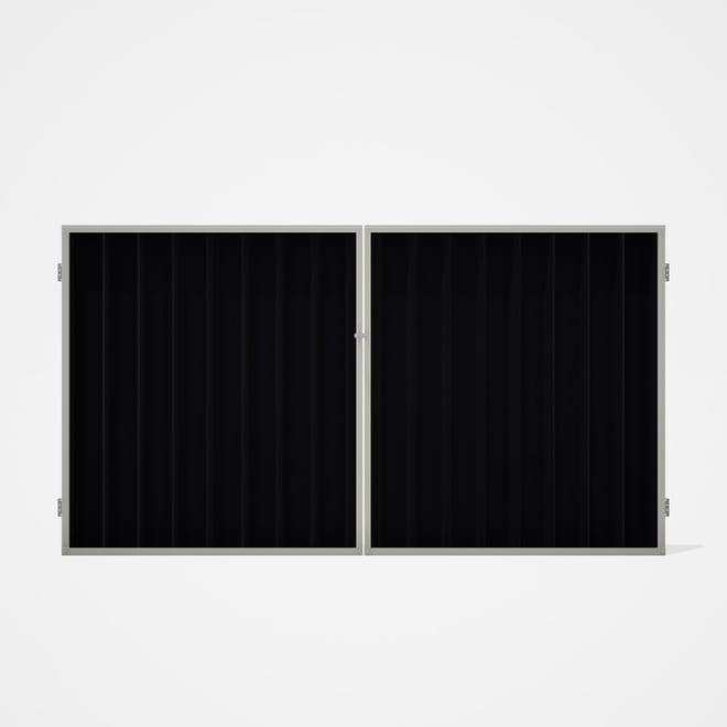 Good Neighbour® Superdek® Double Gate Standard .32 BMT 1.8m High Sheet: Gun Metal Grey, Frame: Off W
