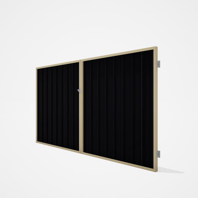 Good Neighbour® Superdek® Double Gate Standard .32 BMT 1.8m High Sheet: Gun Metal Grey, Frame: Primr