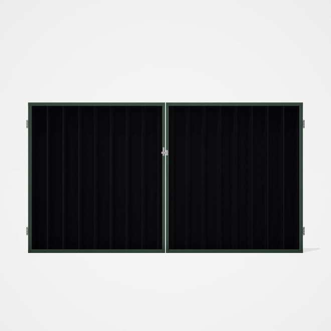 Good Neighbour® Superdek® Double Gate Standard .32 BMT 1.8m High Sheet: Gun Metal Grey, Frame: River
