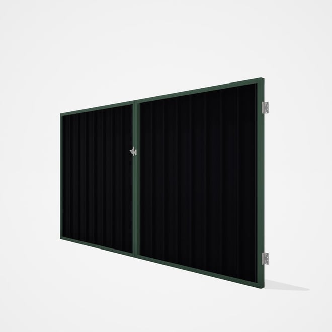 Good Neighbour® Superdek® Double Gate Standard .32 BMT 1.8m High Sheet: Gun Metal Grey, Frame: River