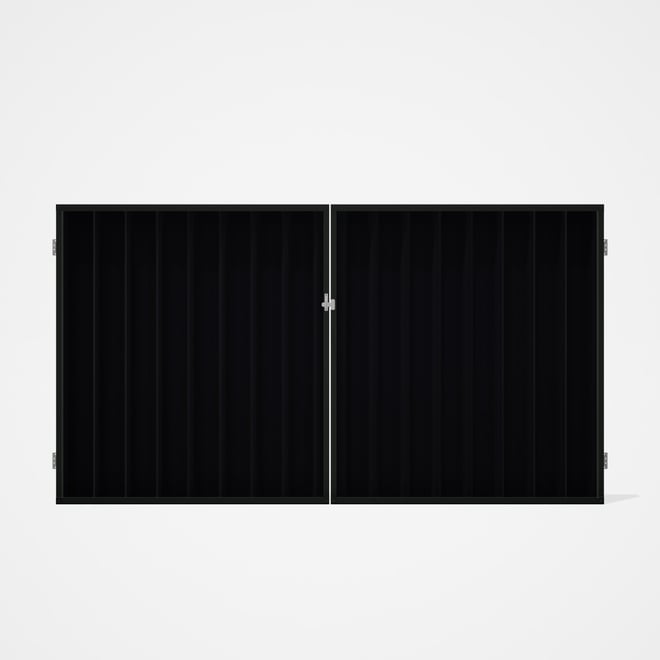 Good Neighbour® Superdek® Double Gate Standard .32 BMT 1.8m High Sheet: Gun Metal Grey, Frame: Slate
