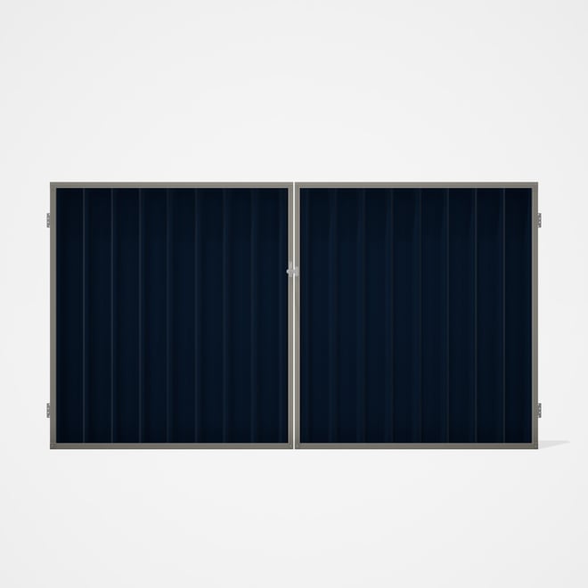 Good Neighbour® Superdek® Double Gate Standard .32 BMT 1.8m High Sheet: Mountain Blue, Frame: Birch