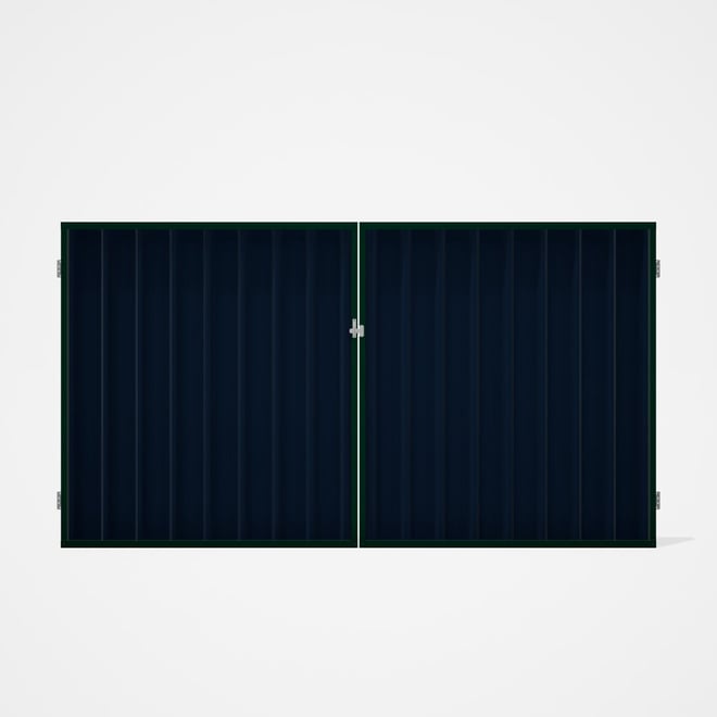 Good Neighbour® Superdek® Double Gate Standard .32 BMT 1.8m High Sheet: Mountain Blue, Frame: Caulfi