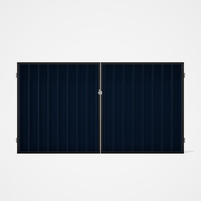 Good Neighbour® Superdek® Double Gate Standard .32 BMT 1.8m High Sheet: Mountain Blue, Frame: Ebony