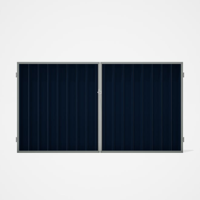 Good Neighbour® Superdek® Double Gate Standard .32 BMT 1.8m High Sheet: Mountain Blue, Frame: Gull G