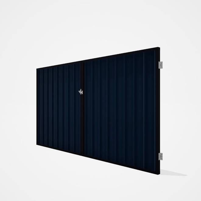 Good Neighbour® Superdek® Double Gate Standard .32 BMT 1.8m High Sheet: Mountain Blue, Frame: Gun Me