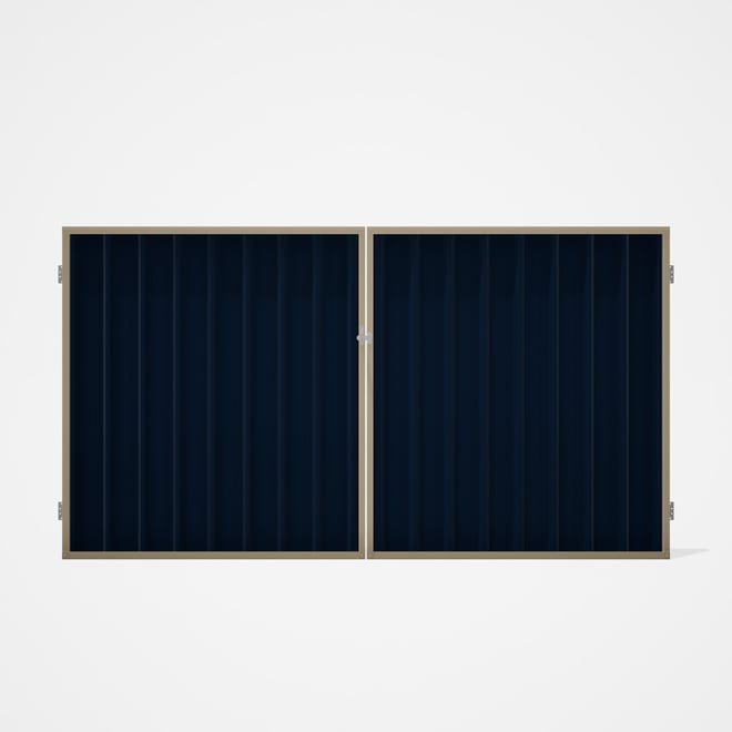 Good Neighbour® Superdek® Double Gate Standard .32 BMT 1.8m High Sheet: Mountain Blue, Frame: Merino
