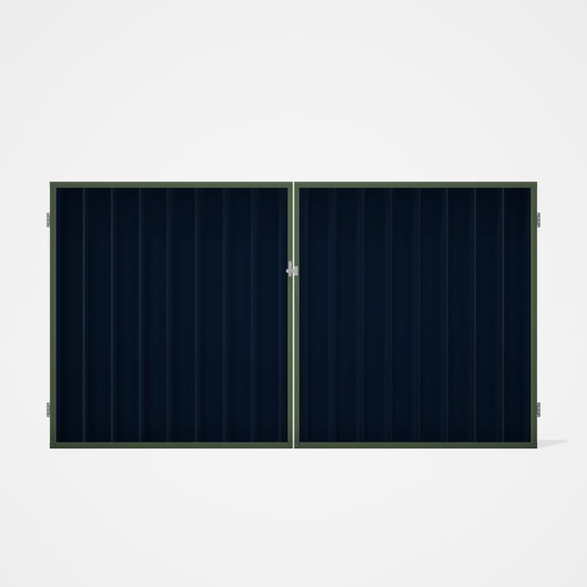 Good Neighbour® Superdek® Double Gate Standard .32 BMT 1.8m High Sheet: Mountain Blue, Frame: Mist G
