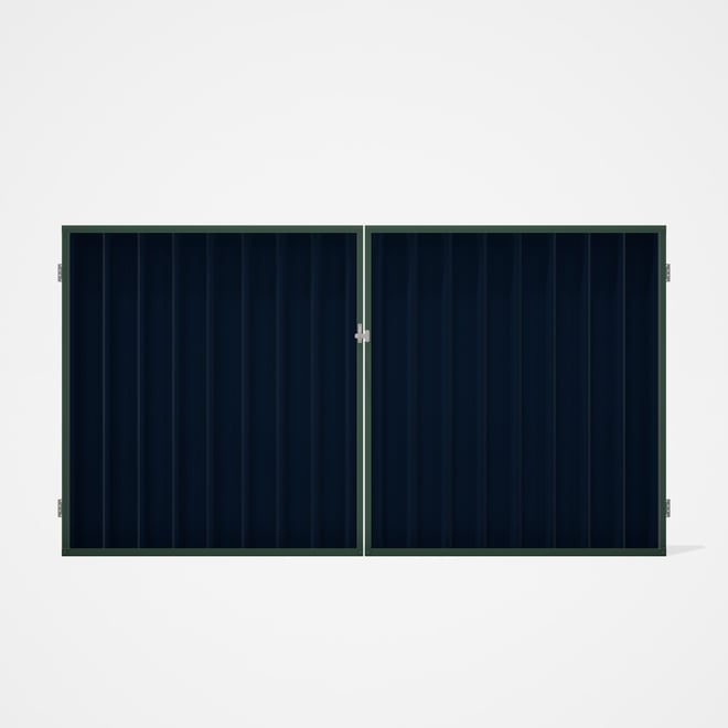 Good Neighbour® Superdek® Double Gate Standard .32 BMT 1.8m High Sheet: Mountain Blue, Frame: Riverg