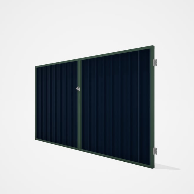 Good Neighbour® Superdek® Double Gate Standard .32 BMT 1.8m High Sheet: Mountain Blue, Frame: Riverg