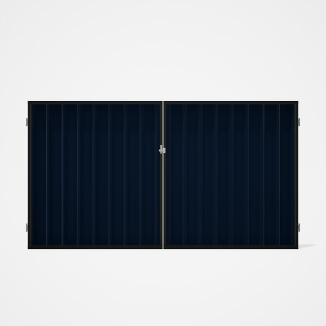 Good Neighbour® Superdek® Double Gate Standard .32 BMT 1.8m High Sheet: Mountain Blue, Frame: Slate 